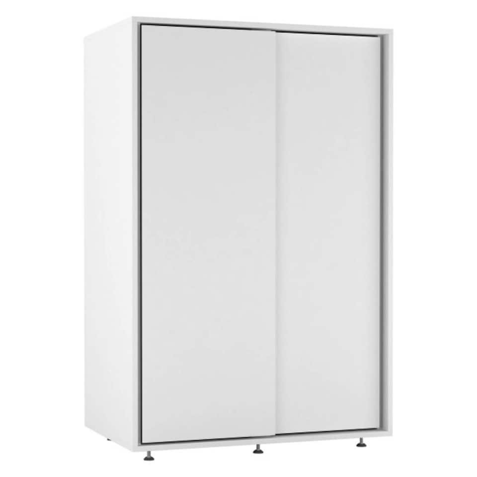 image 1 of URBNLIVING 2 Sliding Door Wardrobe 120cm Freestanding Unit | Multi | White Carcass + White Doors | 1