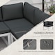 image 4 of Outsunny 4 PCs Garden Set w/ 5-Level Recline Corner Conversation Sofa Set White