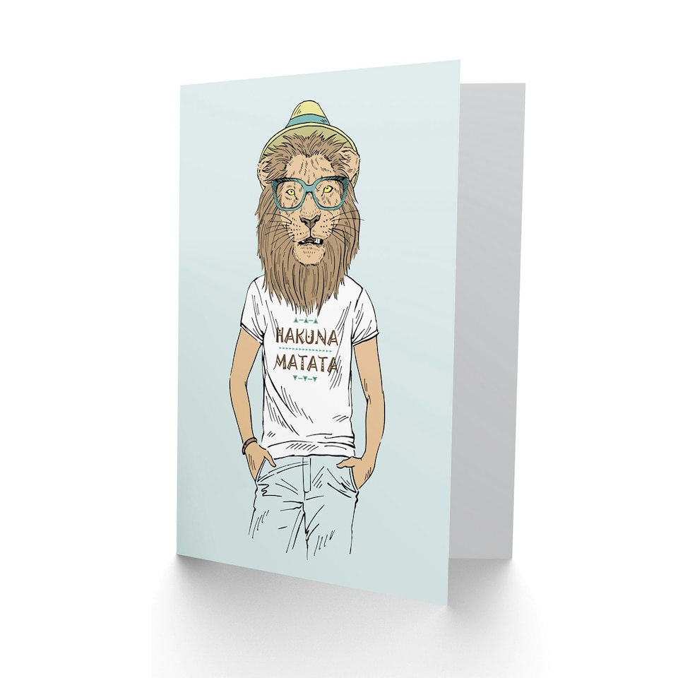 image 1 of Fashion Animal Dressed Lion Kids Birthday Child Kids Card