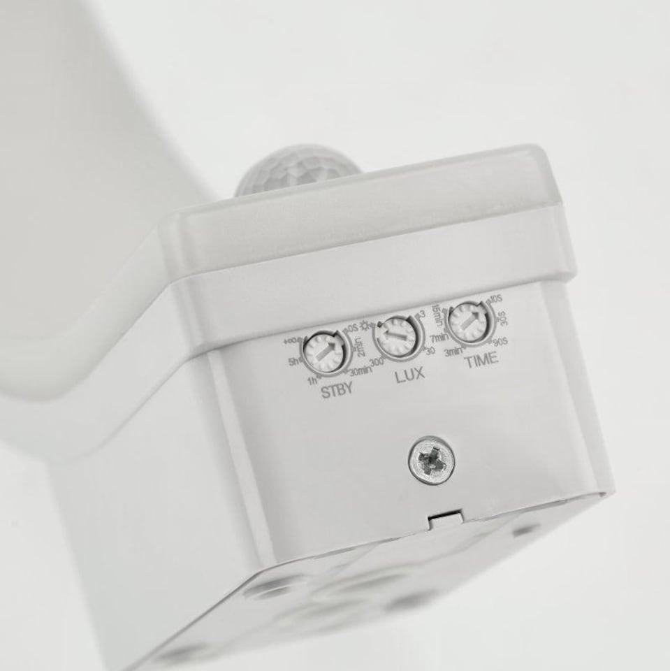 image 1 of CGC MATEO Graphite Curved LED Wall Light with PIR Motion Sensor, 20W 4000K.