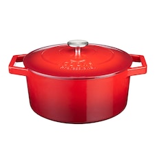 Cooks Professional Casserole Dish 26cm – Ovenproof Pan with Lid | Red | Red