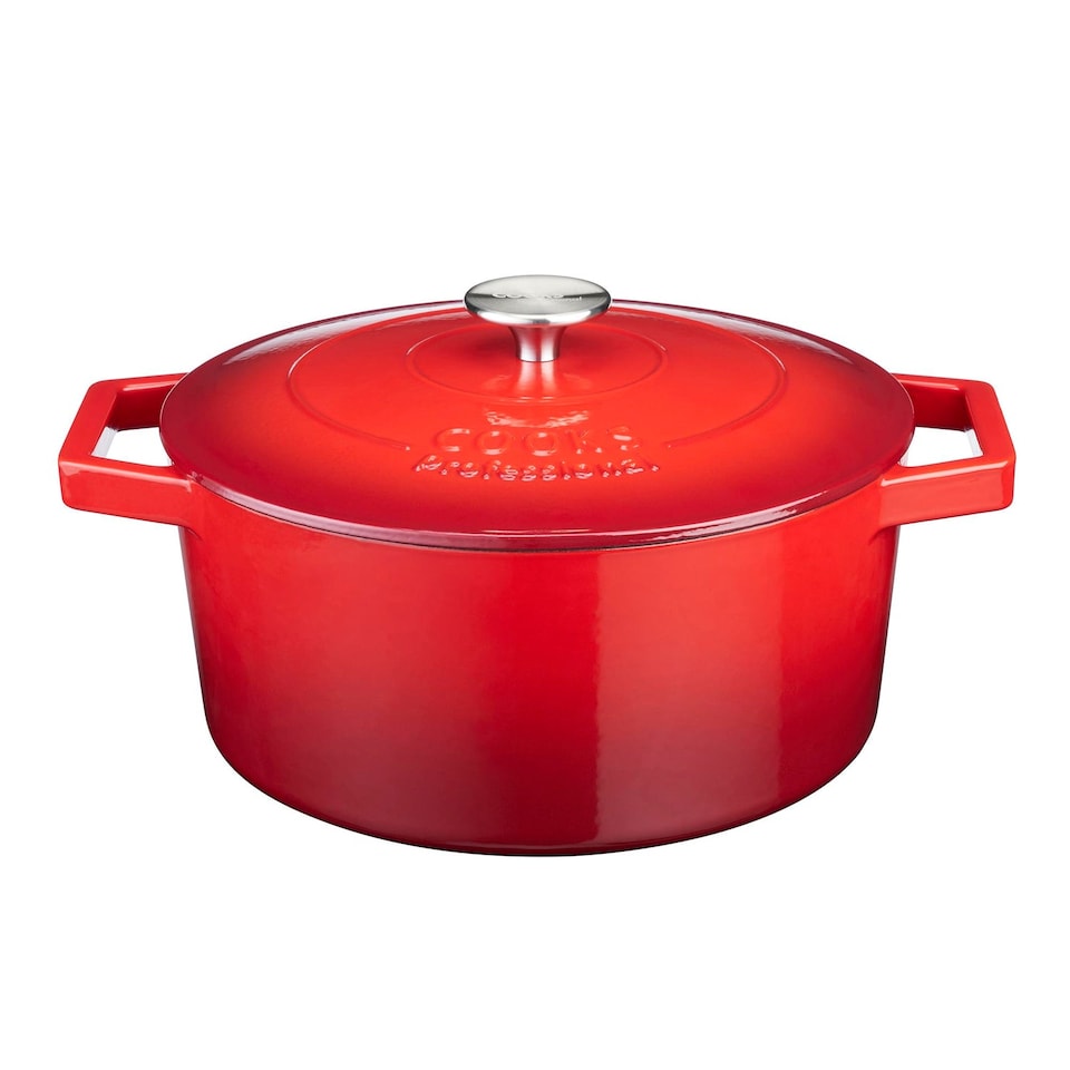 image 1 of Cooks Professional Casserole Dish 26cm – Ovenproof Pan with Lid | Red | Red