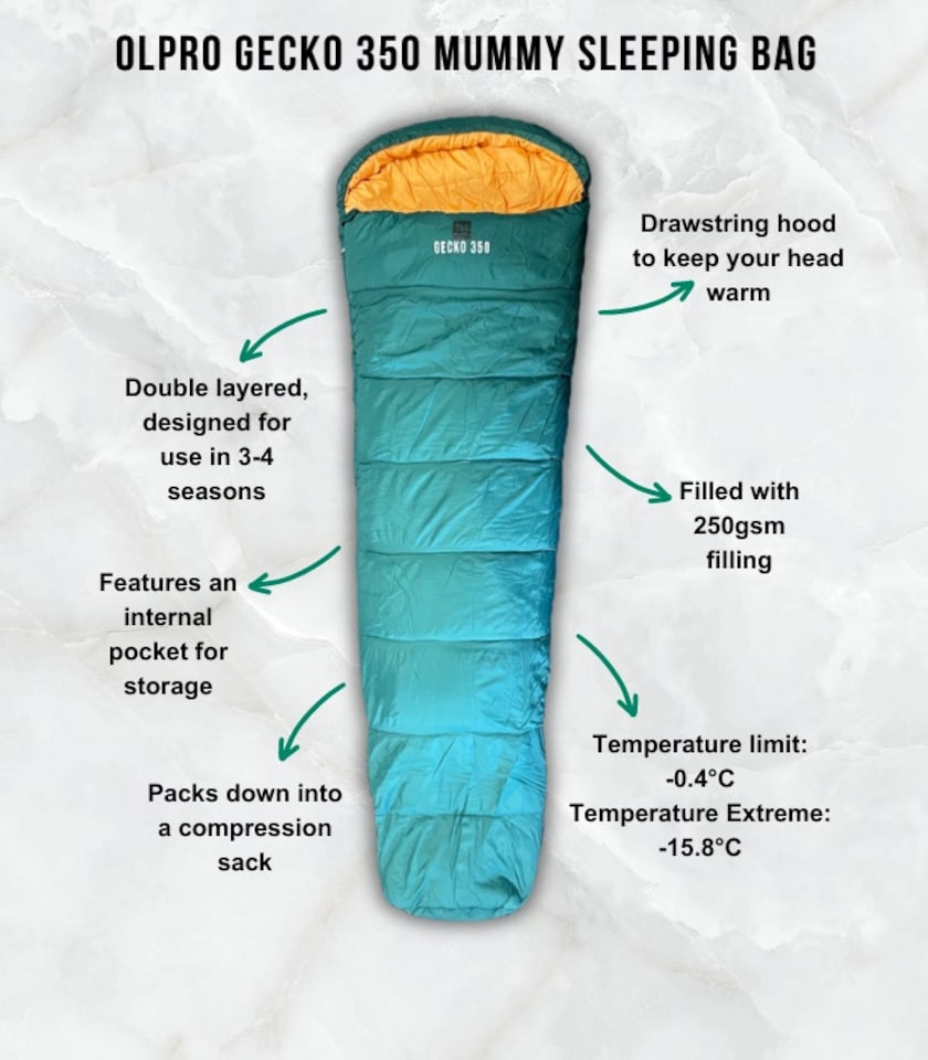 image 1 of Gecko 350 Mummy Sleeping Bag