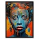 image 1 of Contemporary African Woman Palette Knife Black Framed Wall Art Print A4