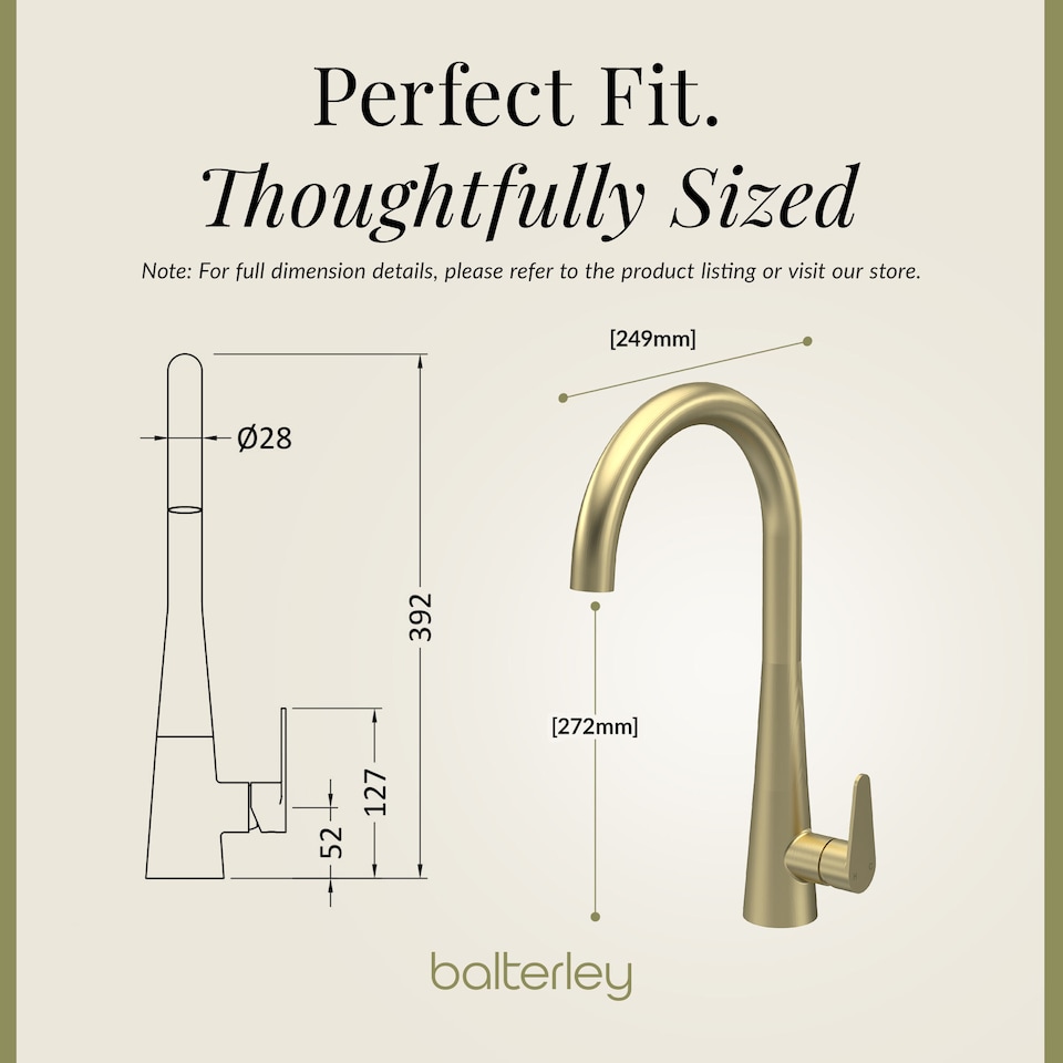 image 1 of Situla Kitchen Mono Mixer Tap Single Lever Brushed Brass 398mm | Copper | Brushed Brass | 1