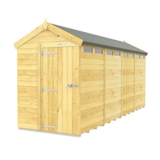 5 x 16 Feet Apex Security Shed - Single Door - Wood - L472 x W147 x H217 cm | Brown