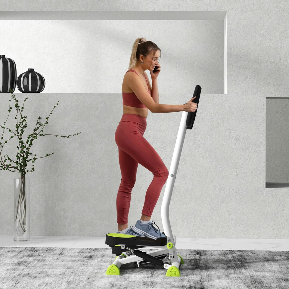 image 1 of HOMCOM Twister Stepper Step Machine with LCD Screen - Grey