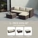 image 5 of Garden Vida Hampton 4 Seater Corner Rattan Set Sofa Coffee Table Outdoor Garden Furniture, Brown