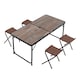 image 1 of Living and Home Outdoor Foldable Picnic Table with 4 Stools, Brown Brown