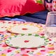 image 2 of OHS Summer Print Plastic Picnic Plates Set of 4 Lightweight Outdoor | Pink | Bright Fruits