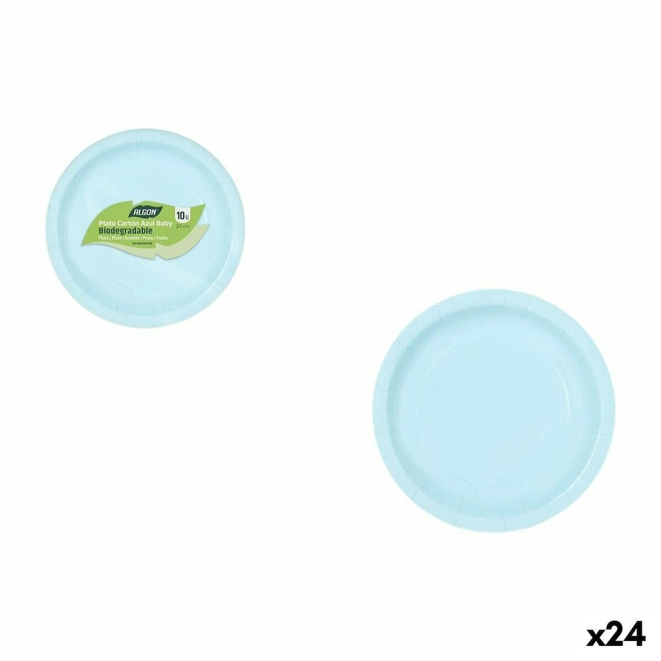 image 1 of Plate set Algon Blue 20 cm 10 Pieces (24 Units) N/A