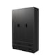 image 1 of 3 Door 4 Drawer Wardrobe With Hanging Rail And Storage Shelf | Black | Black Carcass & Door | 1