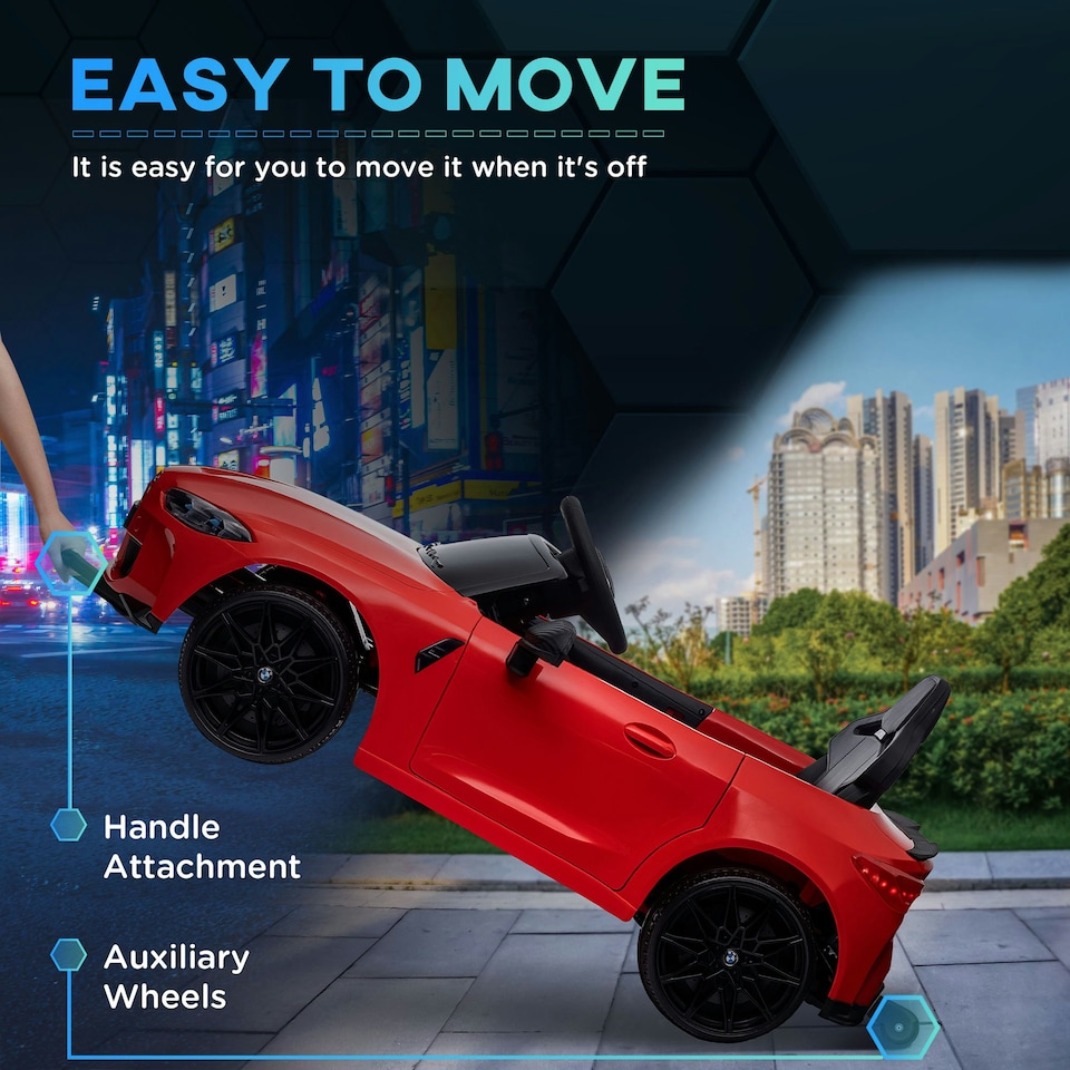 image 1 of AIYAPLAY 12V BMW M4 Licensed Kids Electric Car w/ Remote, Suspension, Red