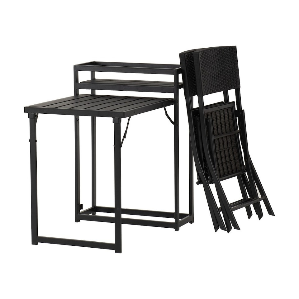 image 1 of Foldaway 1 and 2 Garden Set - Metal - Plastic - Black