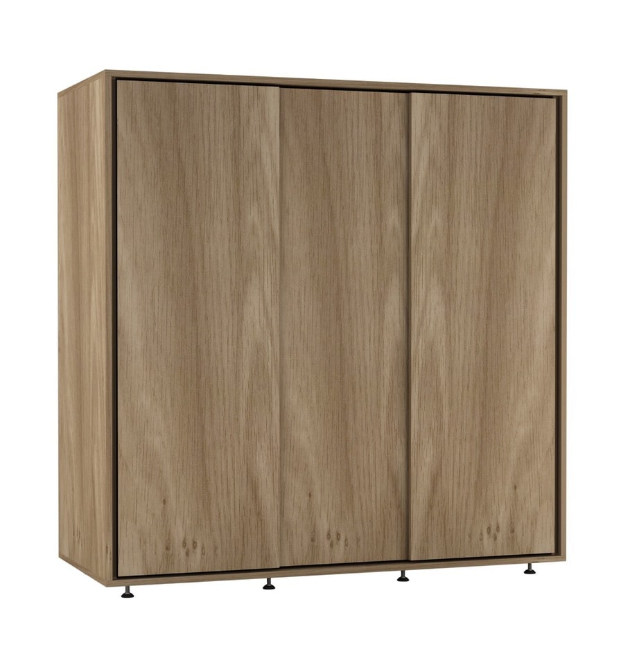 image 1 of 120cm 3 Sliding Doors Children Kids Wardrobe Bedroom Storage Closet Hanging Rail | Multi | Oak | 1