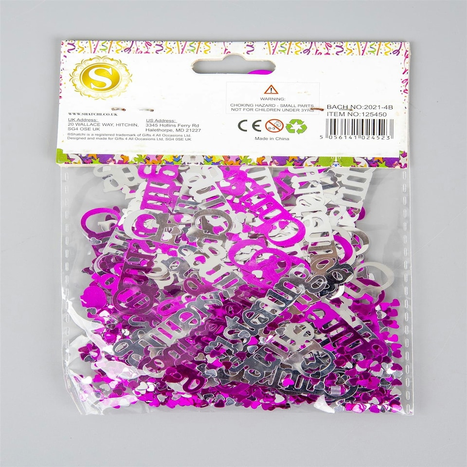 image 1 of 2 Packs Pink Christening Confetti 14g