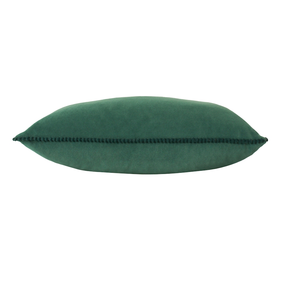 image 1 of Furn Cosmo Velvet Pom-Pom Cushion, Marine Blue, 30 x 50cm