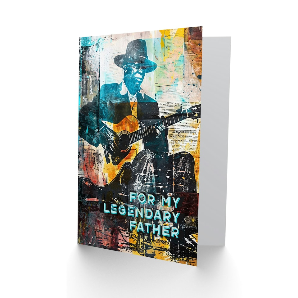 image 1 of Legendary Blues Music Guitarist Design Fathers Day Dad Card