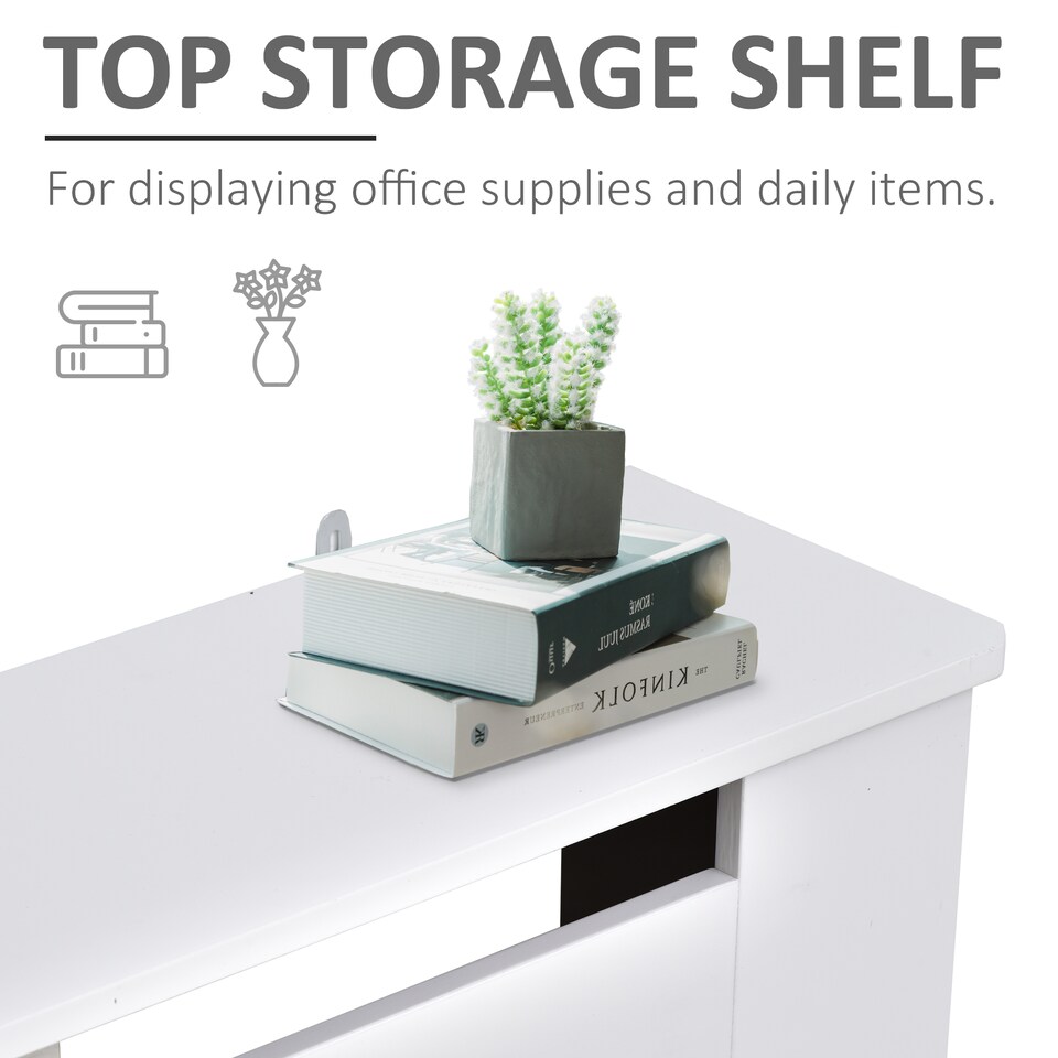 image 1 of HOMCOM Radiator Cover Heating Cabinet Solid MDF Small Sized White Modern Home