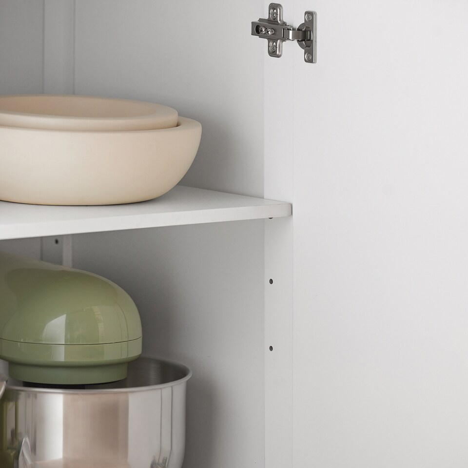 image 1 of SoBuy Kitchen Trolley with Drawer and 2 Doors, White/Natural Wood, 29.1x18.1x35.8 inches, 27.9 kg - FKW119-WN