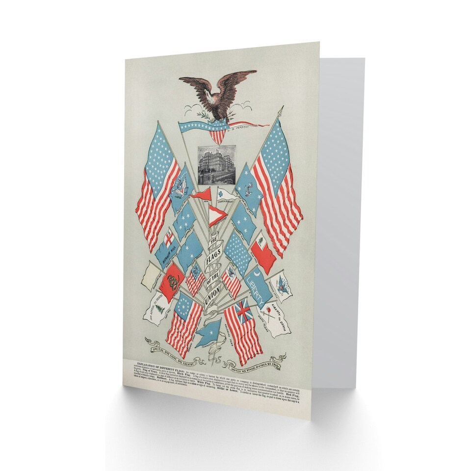 image 1 of Vintage 1901 Art Card Flags of the American Union