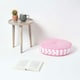 image 2 of Homescapes Pink Polka Dots & Stripes Round Floor Cushion