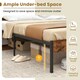 image 8 of COSTWAY Double Metal Bed Frame w/ Wooden Headboard