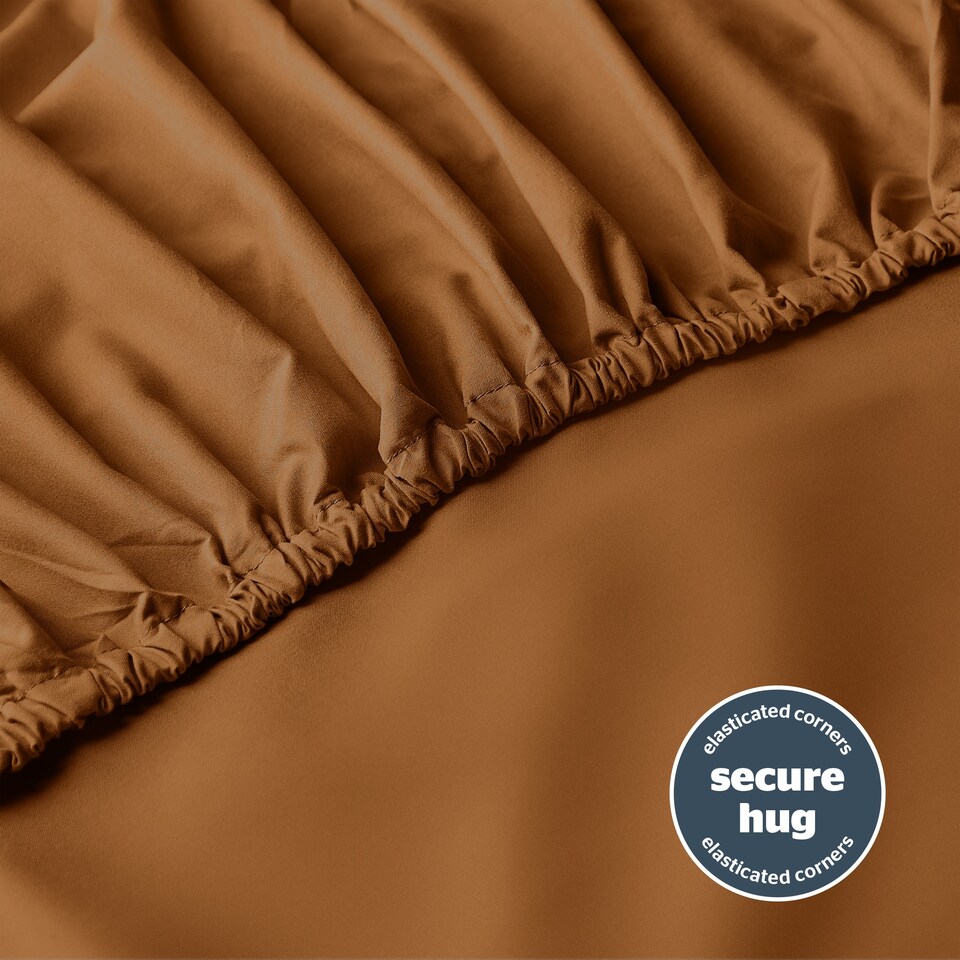 image 1 of Silentnight Supersoft Fitted Sheet and Pillowcase Set, Terracotta