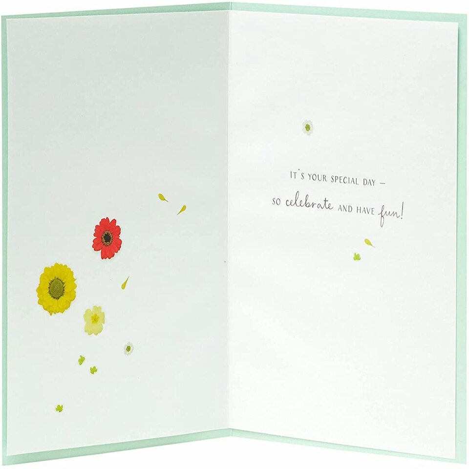 image 1 of Floral Cake Design Into The Meadow Birthday Wishes Card
