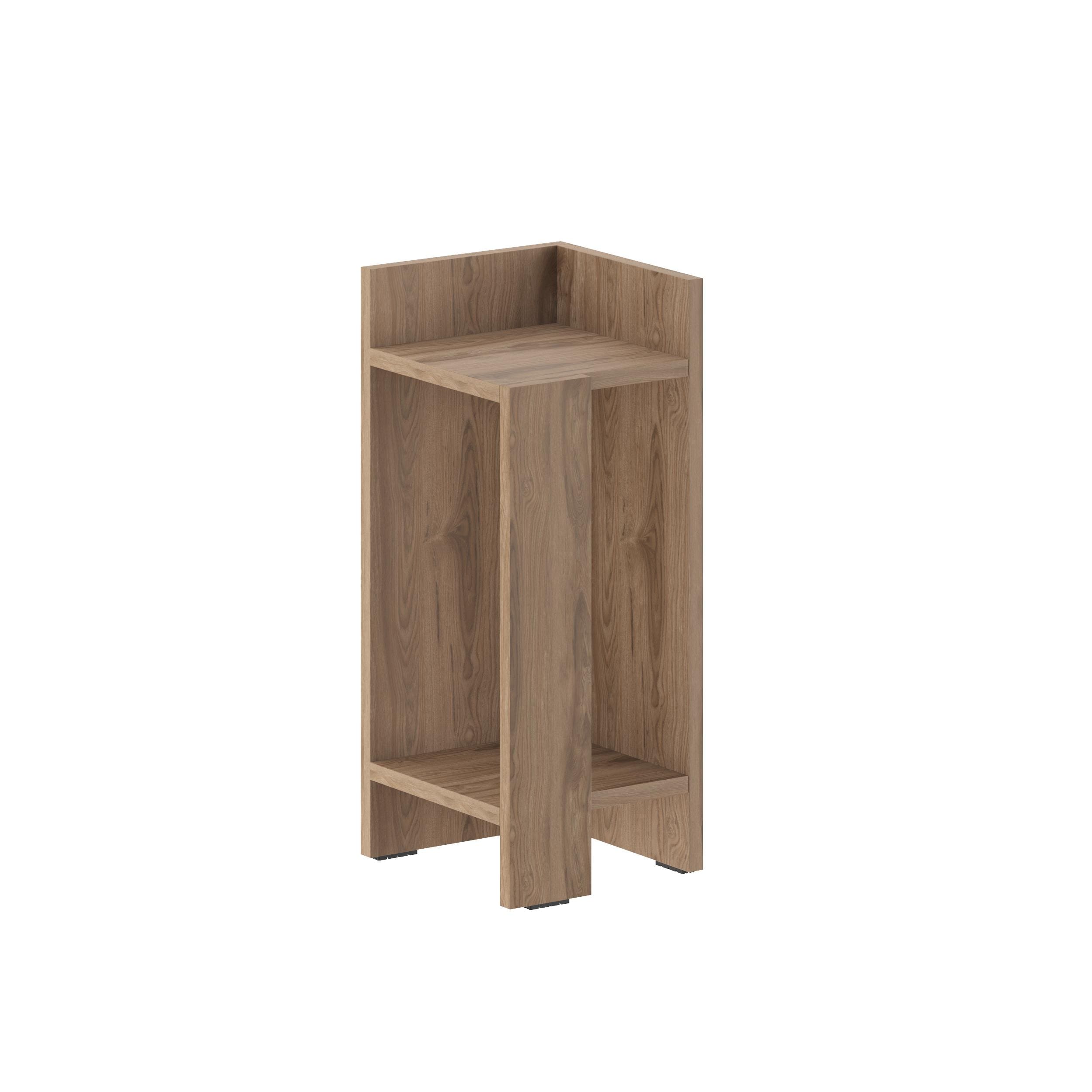Decortie Elos 25cm Right-Side Bedside Cabinet with Drop-Down Door, Dark Oak in Dark Brown | Size: 1 Pack