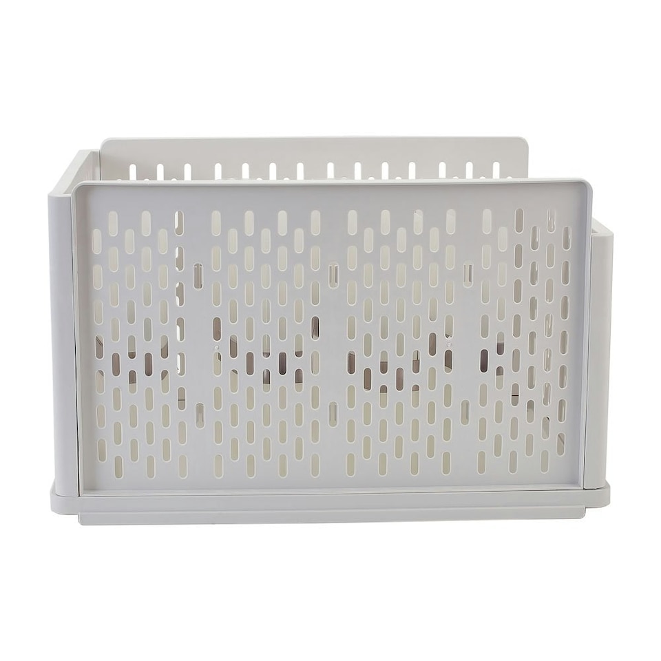 image 1 of Living and Home Plastic Stackable Clothes Storage Basket Organizer | White