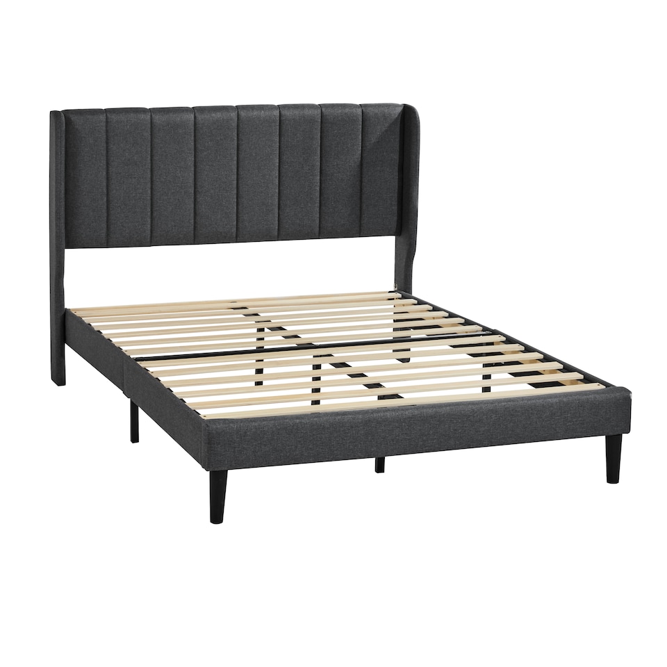 image 1 of Vida Designs Vianna Dark Grey Linen Fabric Bedroom Bed Frame - King Size