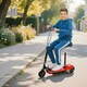image 2 of HOMCOM Folding Ride on Powered Scooter w/ Warning Bell for Age 6-14 Years, Red