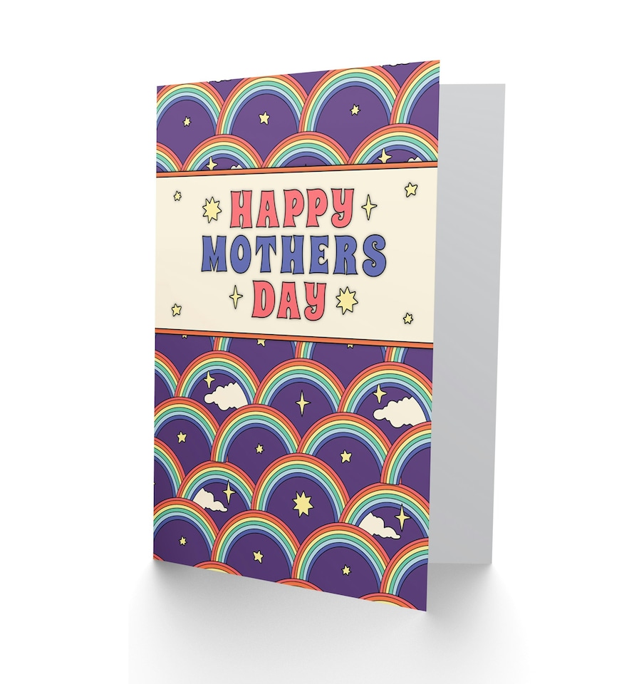 image 1 of Mothers Day Card Rainbow Pattern Mum Card