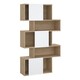 image 5 of Maze Asymmetrical Bookcase with 3 Doors in Jackson Hickory and White High Gloss