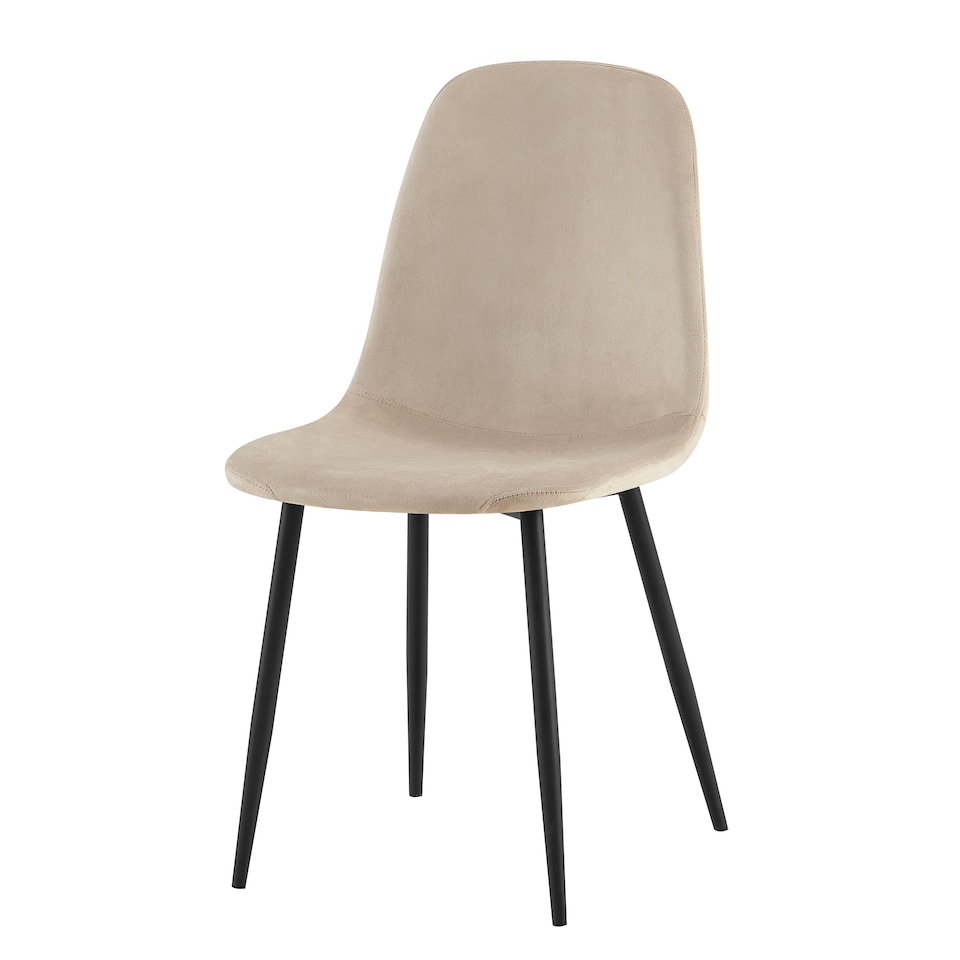 image 1 of Luxe Dining Chair 4pc Sandshell Wood Printed Coating Cream
