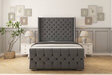 Sloomy Luthor Armour Coniston Bed Frame With 50"  Upholstered Wingback Headboard 5' King