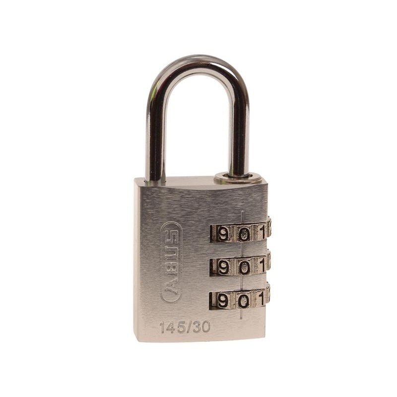Abus Mechanical 145 Series Aluminium Combination Padlock - Silver - 30 mm