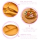 image 2 of Tiny Dining Baby Silicone Suction Plate, Fork & Spoon Set - Ochre