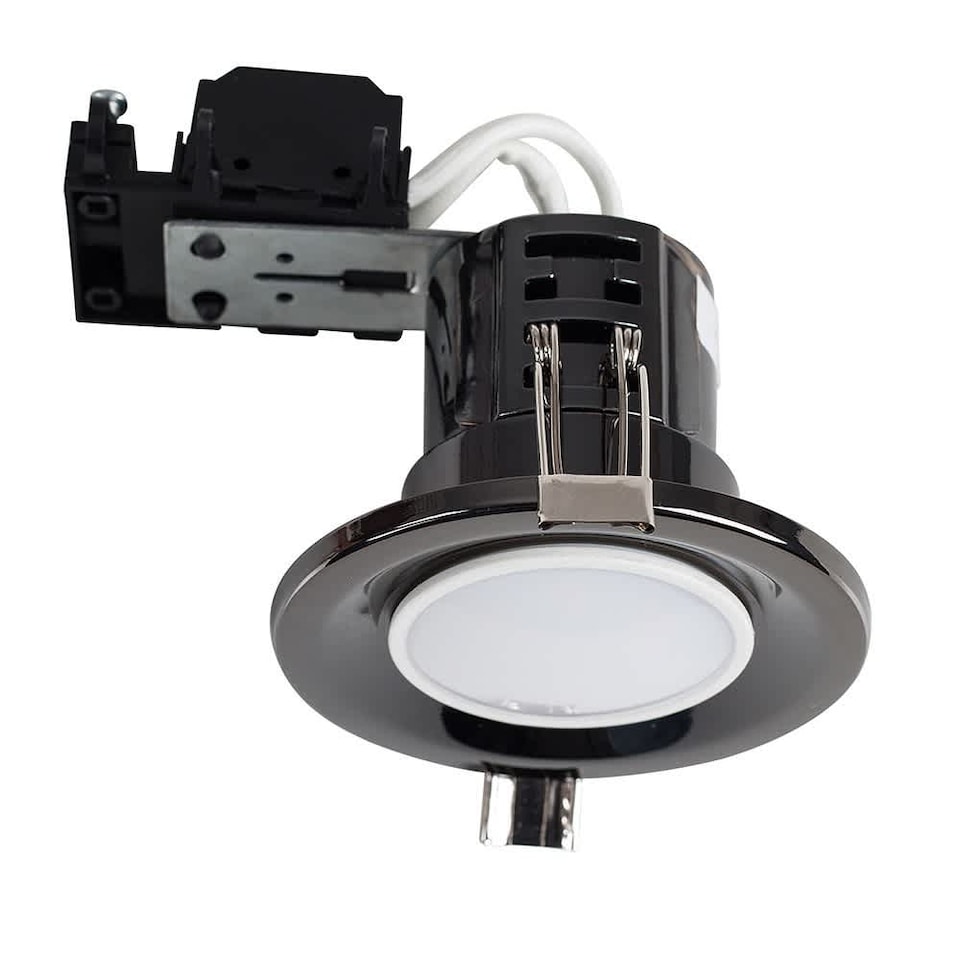 image 1 of ValueLights 30 Pack Fire Rated Black Chrome Downlights | Black