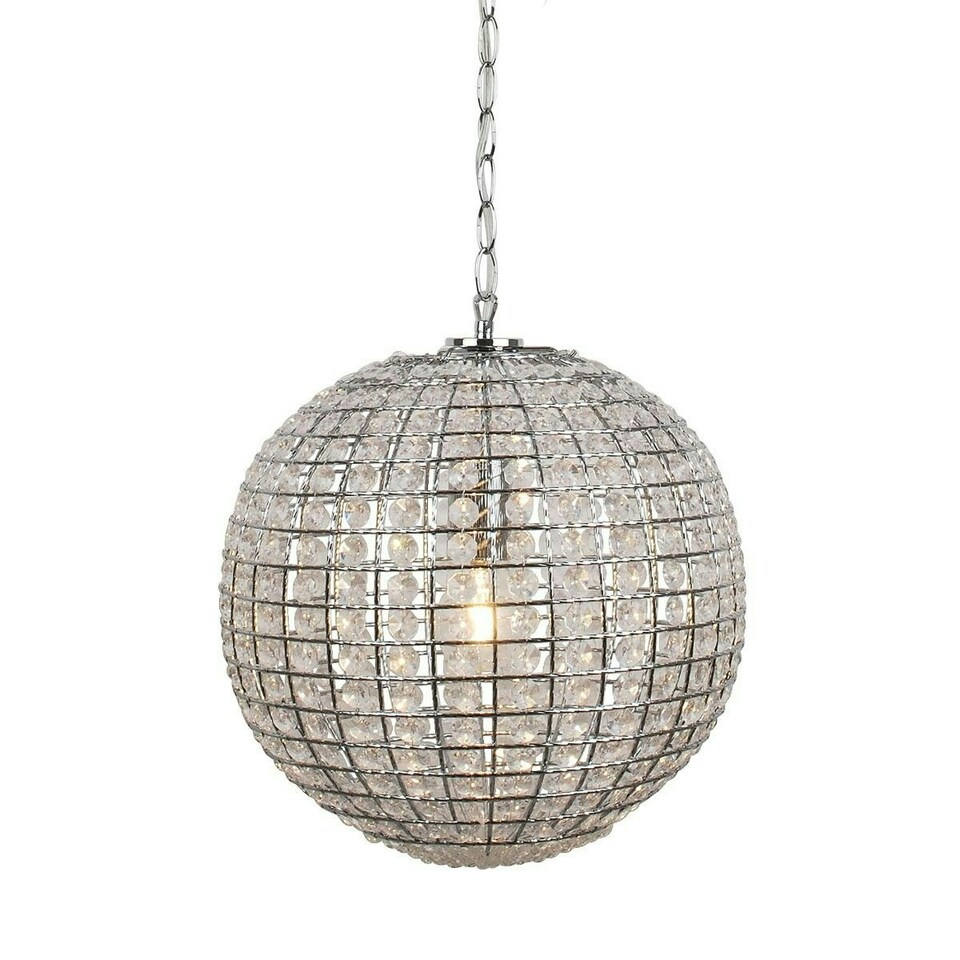 image 1 of Giliola 1 Light Pendant Chrome and Clear Ceiling Light