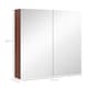 image 5 of kleankin Double Door Bathroom Mirror Cabinet, Wall Mounted Bathroom Storage Cabinet, Soft Closing, 63L x 60Hcm