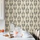 image 3 of NuWallpaper NUS2459 Folk Tulip Peel & Stick Wallpaper, Charcoal Multi