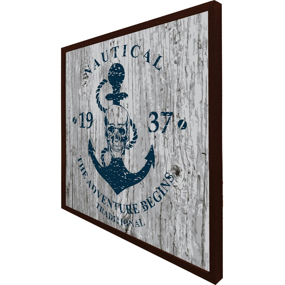 image 1 of Anchor print on wood (Picture Frame) Brown | Oak | M