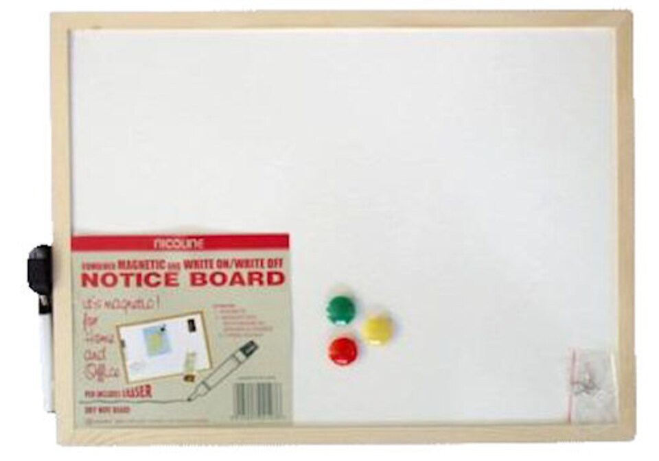 Magnetic Whiteboard Dry Wipe Board | Write-On Wipe-Off Memo Board with Magnets, Marker & Fixing Hooks | Home, Office & Classroom Planner Board