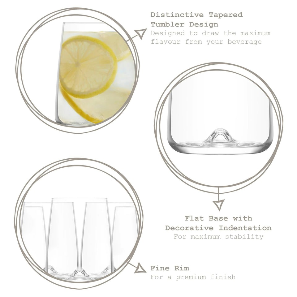 image 1 of LAV Terra Tumbler Glasses - 360ml - Clear - Pack of 6 Clear