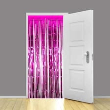 Hot Pink Foil Door Curtain Backdrop 92cm x 244cm