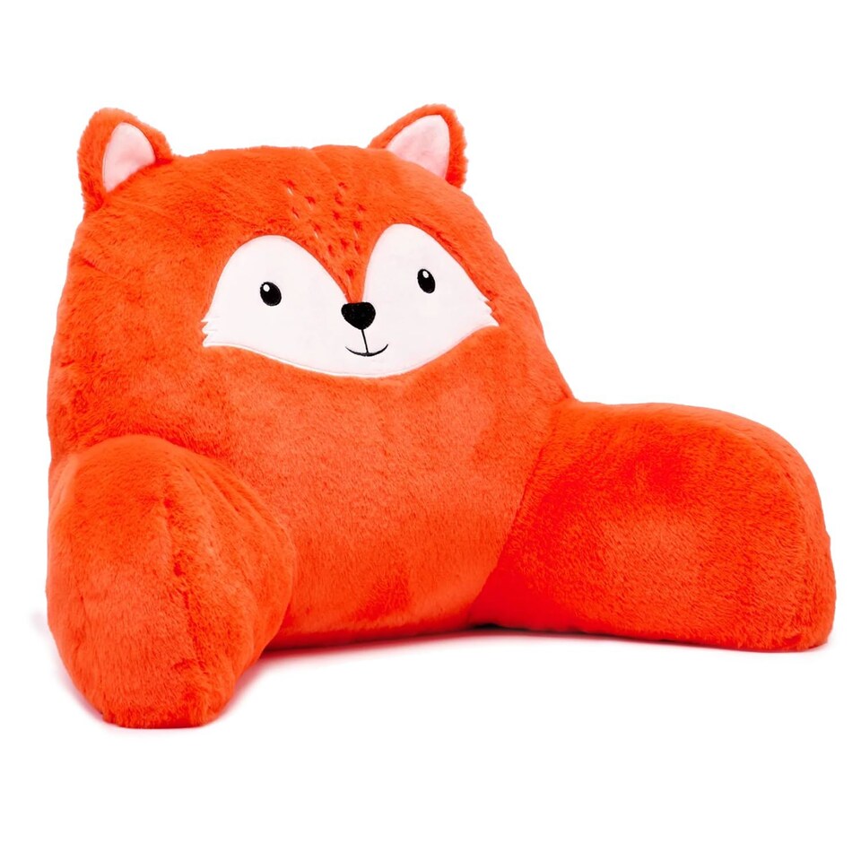 image 1 of Snuggz Fox Cuddle Cushion Reading Pillow with Carry Handle 3D Novelty Design Back Support Soft Cosy Bed Pillow - 60 x 40 x 35 cm