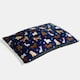 image 5 of OHS Dog Paw Print Soft Plush Plump Cosy Autumn Pumpkin Stripe Leopard Pet Bed Cushion, 80x60cm Blue | Navy Blue | L