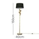image 3 of ValueLights Monkey Painted Gold Floor Lamp with Black Drum Shade and LED Bulb Black